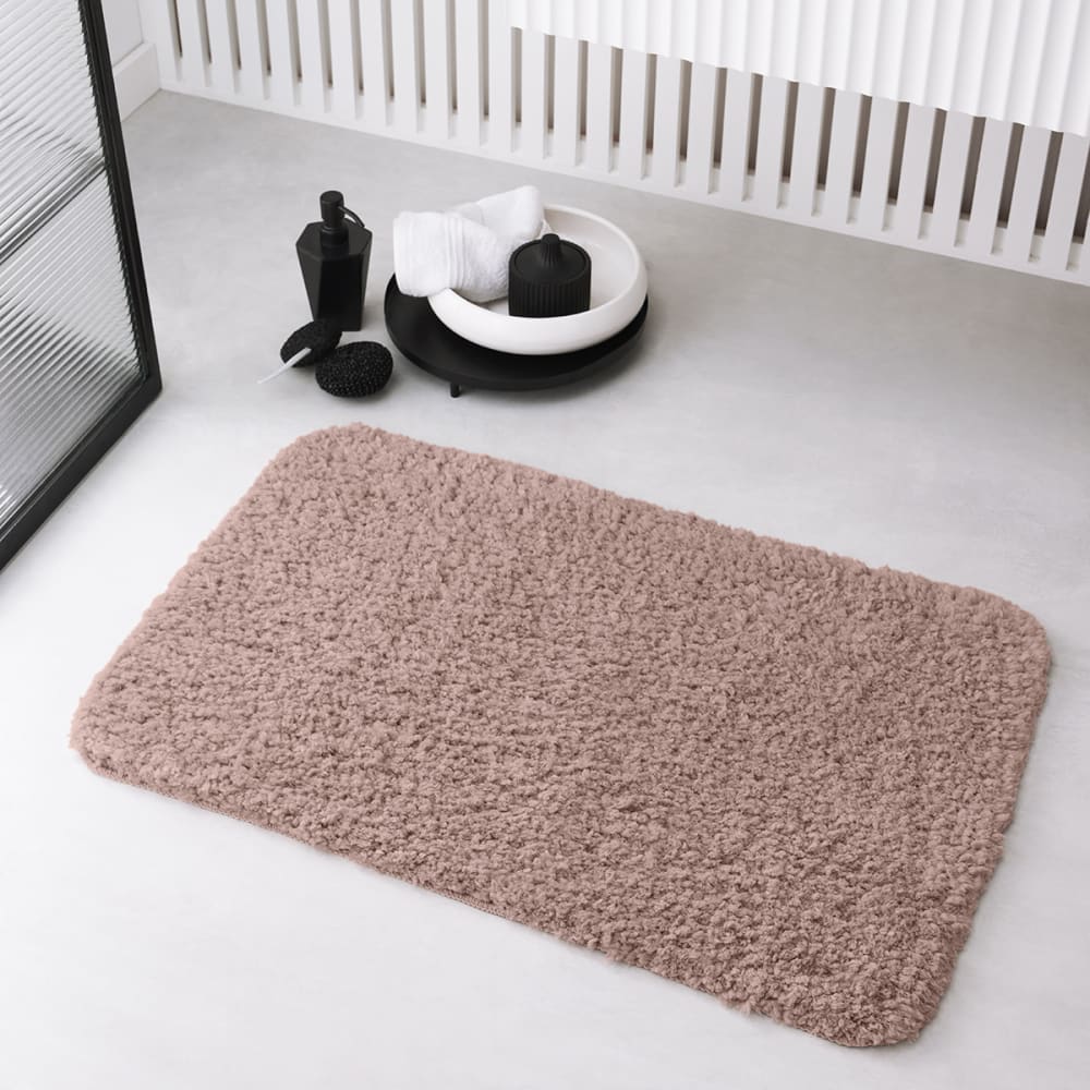 Today Schlichte getuftete Badematte Polyester 50x80 cm style classic chic Rosa Baumwolle