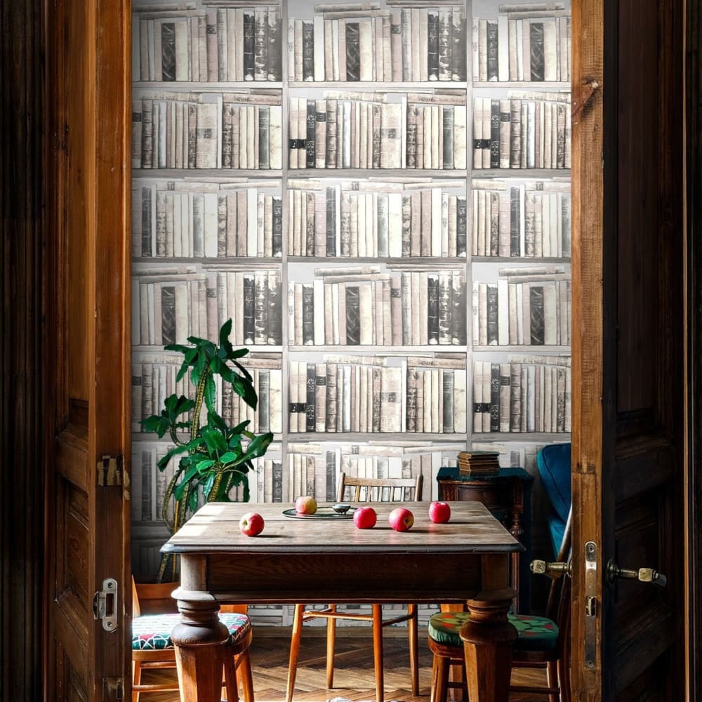 Papier Peint Livres Blancs,papier écologique fin,200x280cm,8 feuilles