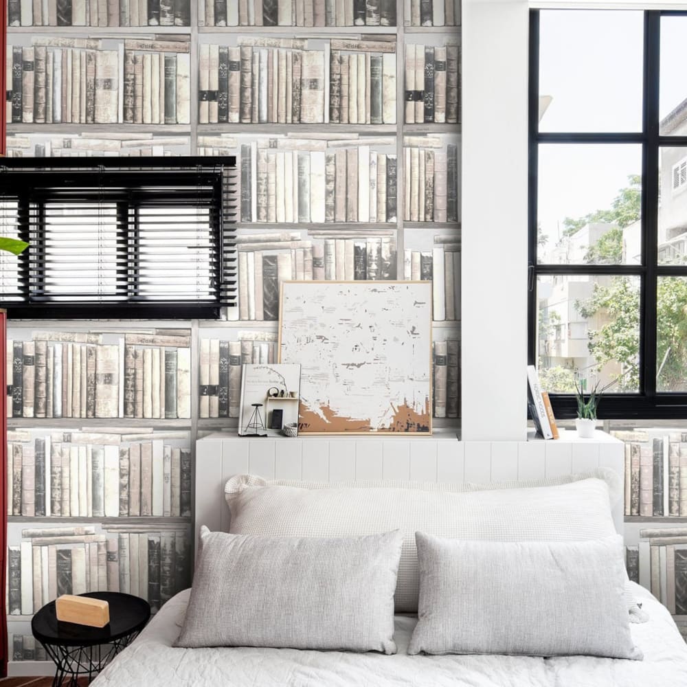 Papier Peint Livres Blancs, papier véritable, 200x280cm, 8 feuilles