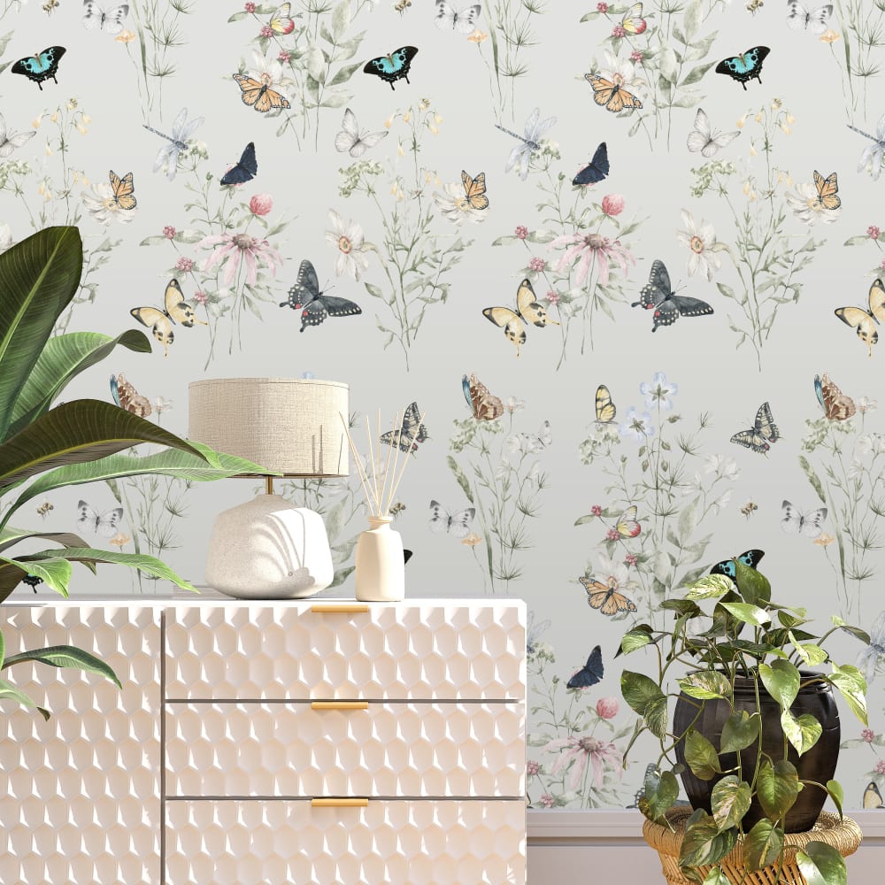 Papier Peint Papillons, papier véritable, 200x280cm, 8 feuilles — vue 3