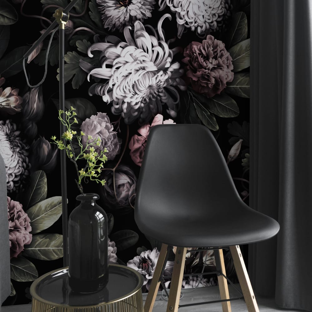 Papier Peint Floral, papier véritable, 200x280cm, 8 feuilles