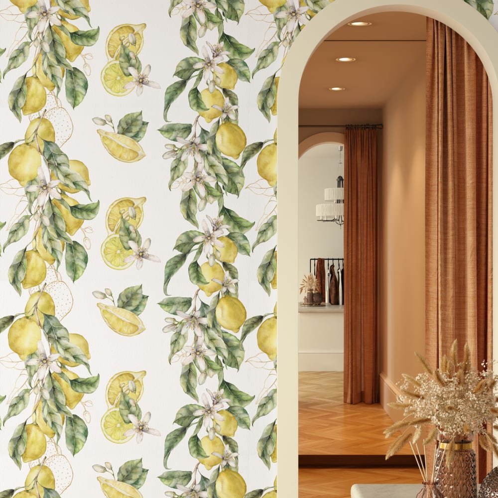 Papier Peint Citrons, papier véritable, 200x280cm, 8 feuilles — vue 3