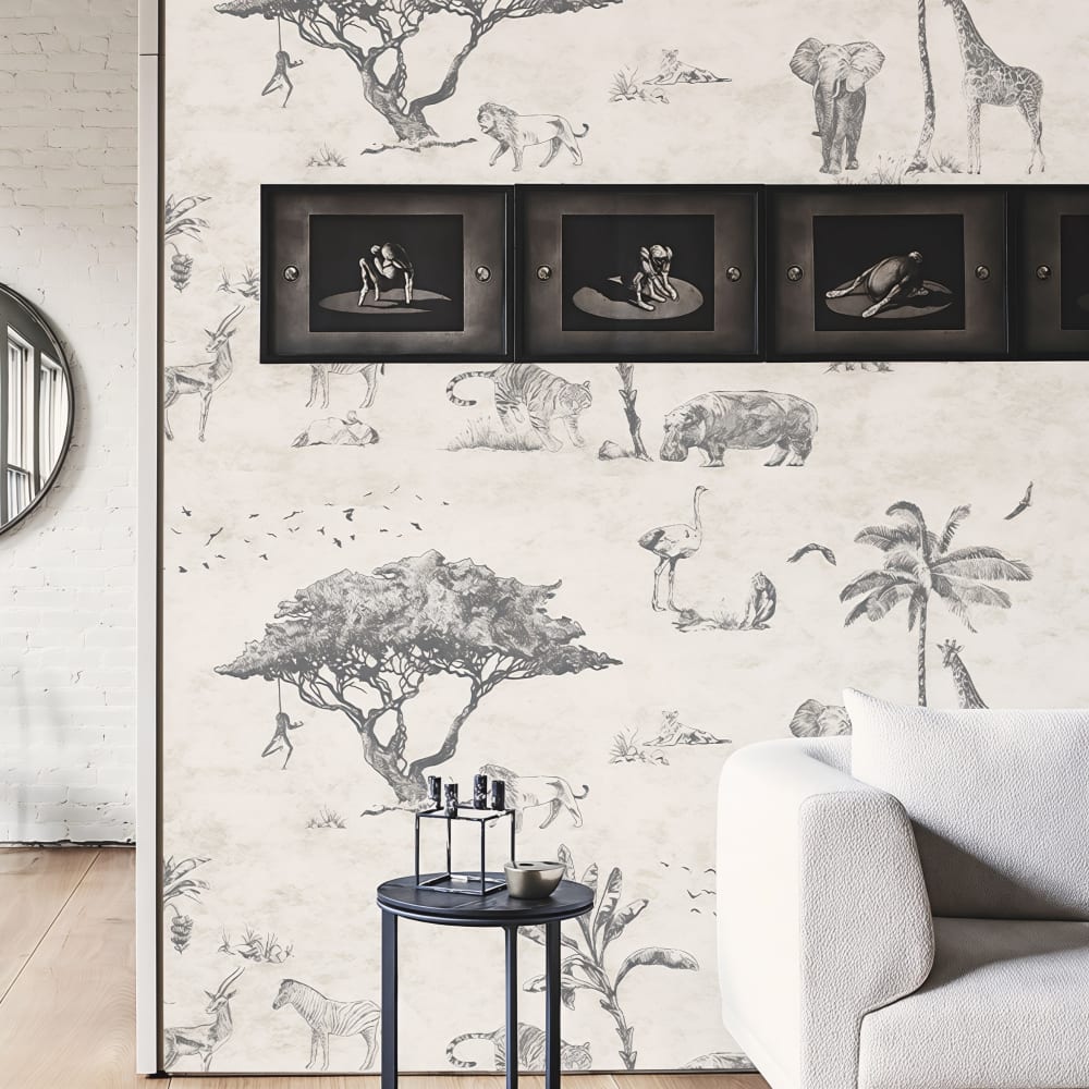 Carta da Parati Safari in vera carta, 200x280cm, 8 fogli -