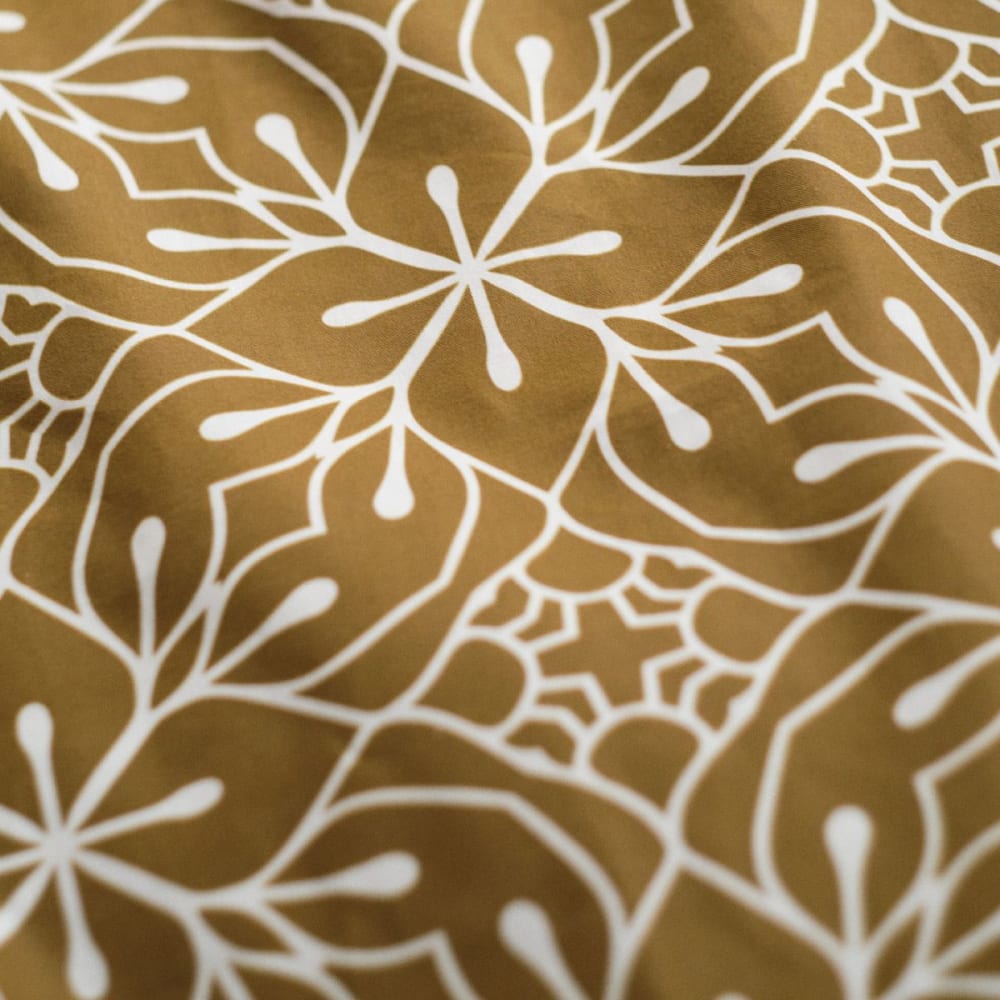 Parure de lit 2 personnes imprimé coton 220x240 cm bronze - Maisons du Monde