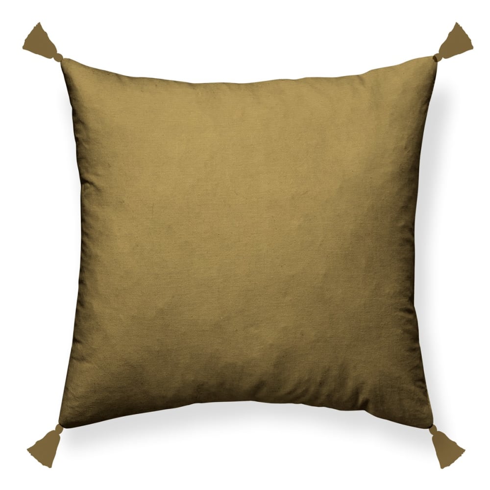 Coussin déhoussable uni en Coton Bronze 45x45 cm