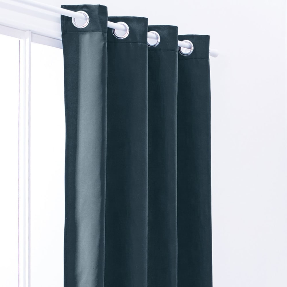 Rideau isolant à oeillets uni 140x240 cm bleu — vue 3
