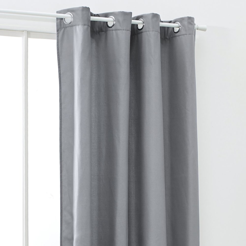 Rideau isolant à oeillets uni 140x240 cm gris — vue 3