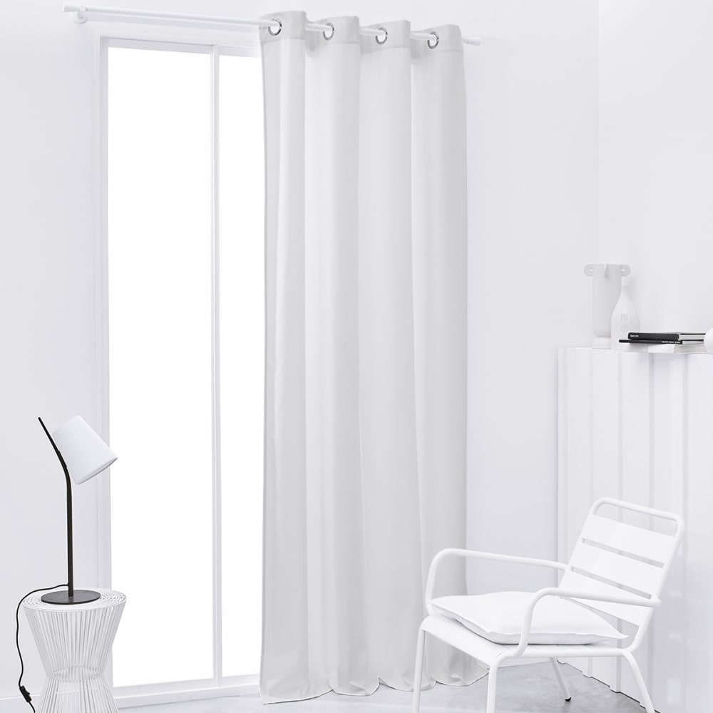 Today Einfacher isolierter Ösenvorhang Polyester 140x240 cm style classic chic Weiß Pes - Polyester