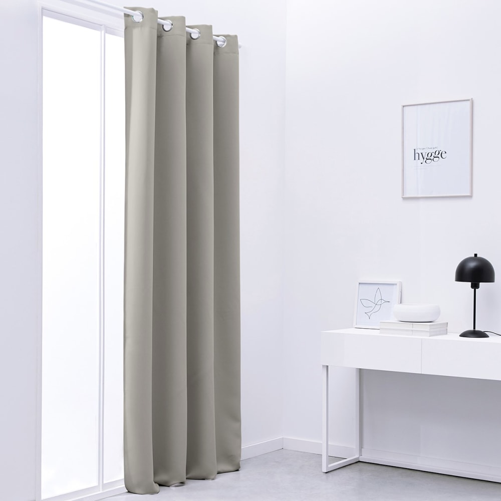 Rideau occultant à oeillets uni  140x240 cm Beige