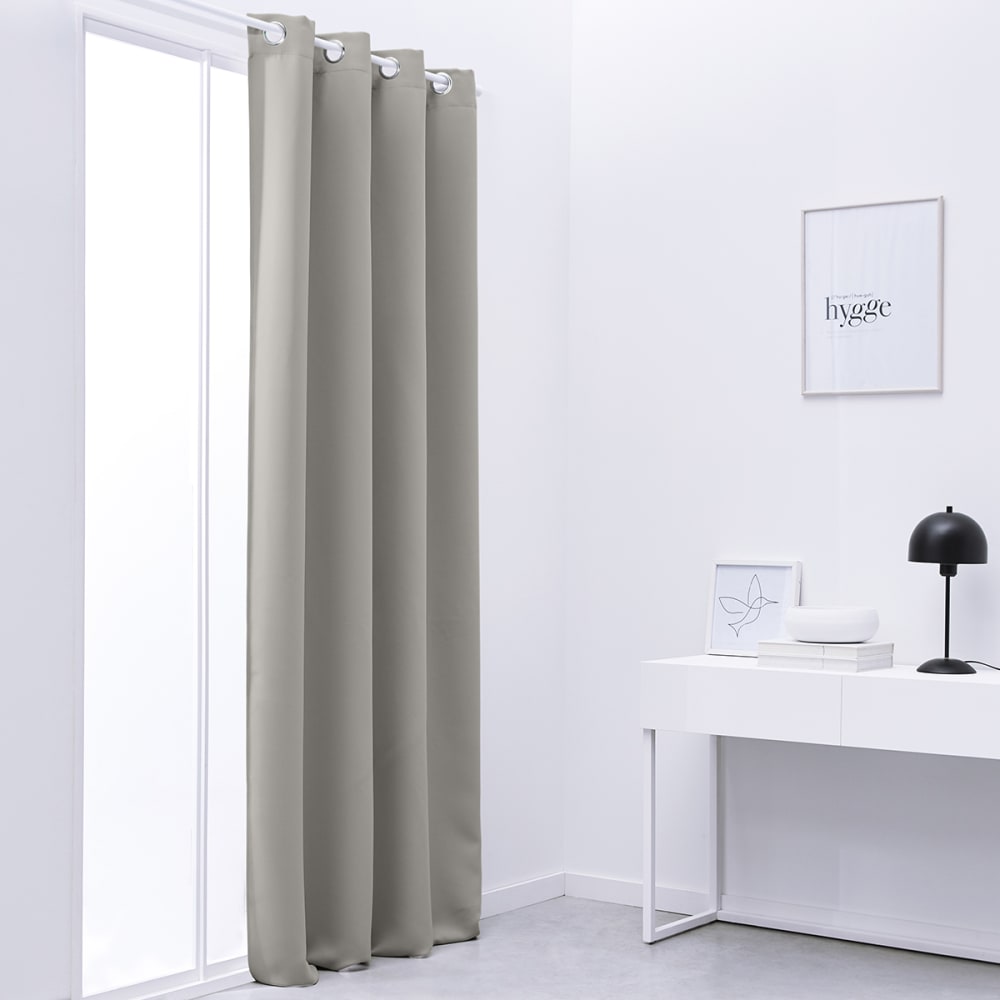 Today Schlichter Verdunkelungsvorhang mit Ösen Polyester 140x240 cm style classic chic Beige Pes - Polyester