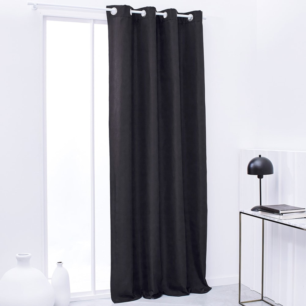 Rideau isolant à oeillets uni  140x240 cm Gris anthracite