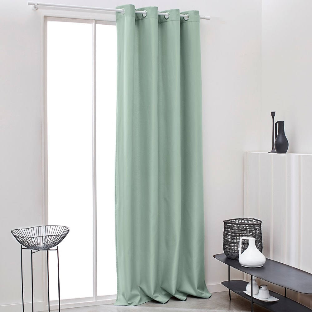 Rideau isolant à oeillets uni  140x240 cm Vert