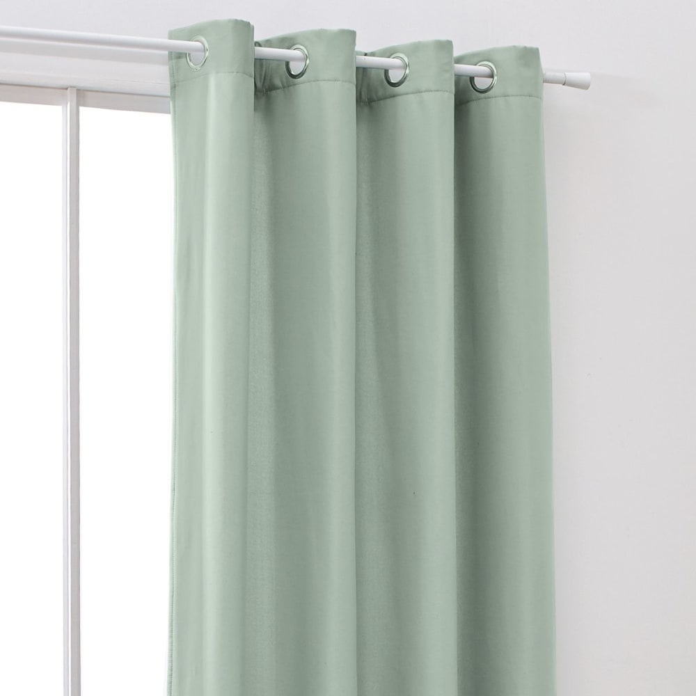 Rideau isolant à oeillets uni 140x240 cm vert — vue 3