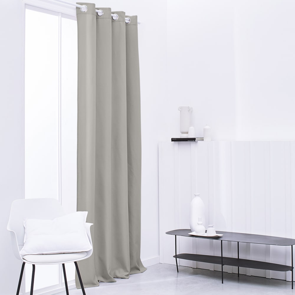 Today Einfacher isolierter Ösenvorhang Polyester 140x240 cm style classic chic Beige Pes - Polyester