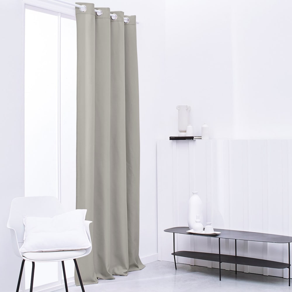 Rideau isolant à oeillets uni  140x240 cm Beige
