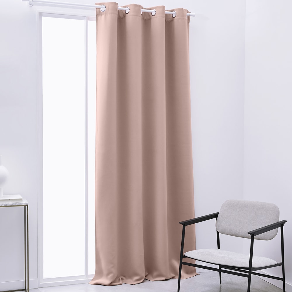 Today Schlichter Verdunkelungsvorhang mit Ösen Polyester 140x240 cm style classic chic Rosa Pes - Polyester