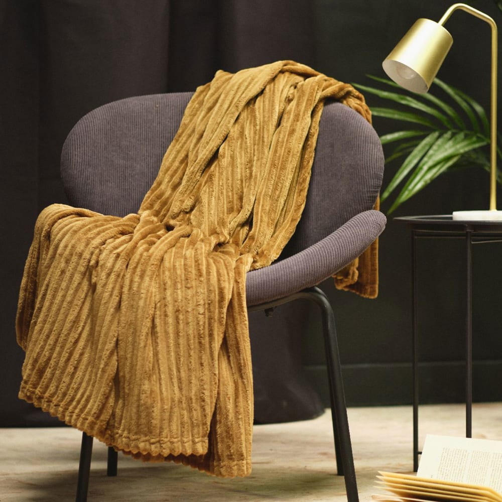 Plaid cotelé uni 150x200 cm bronze — vue 3