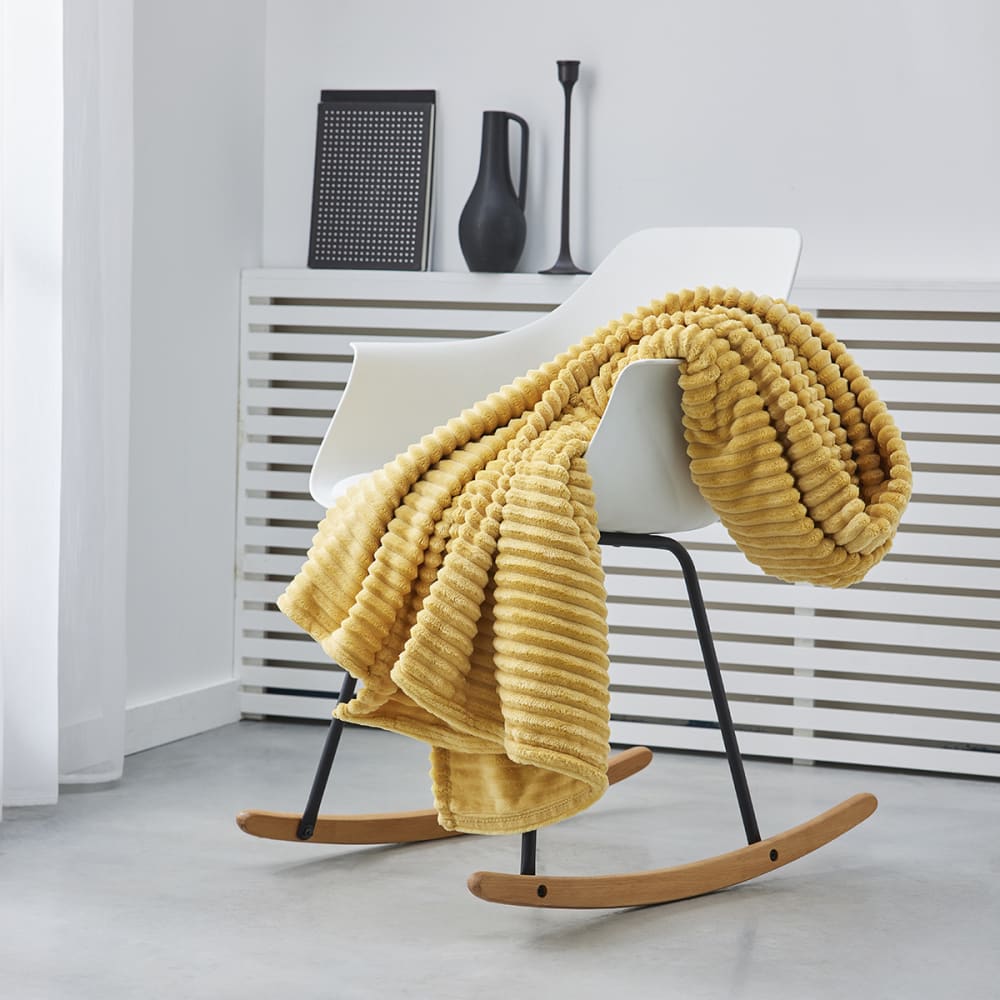 Plaid cotelé uni  150x200 cm Jaune