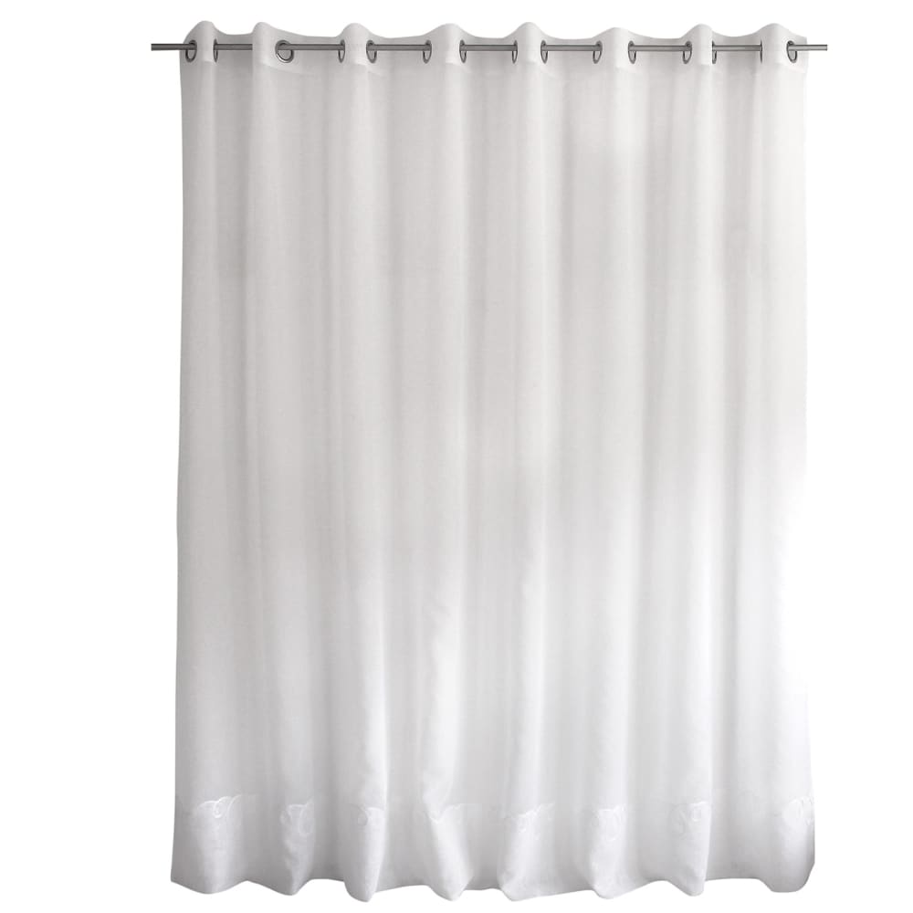 Voilage uni brodé cornely polyester blanc 240x240 cm - Maisons du Monde