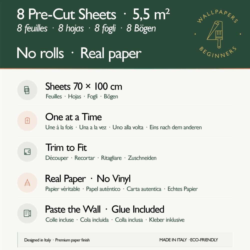 Papier Peint Bananier, papier véritable, 200x280cm, 8 feuilles