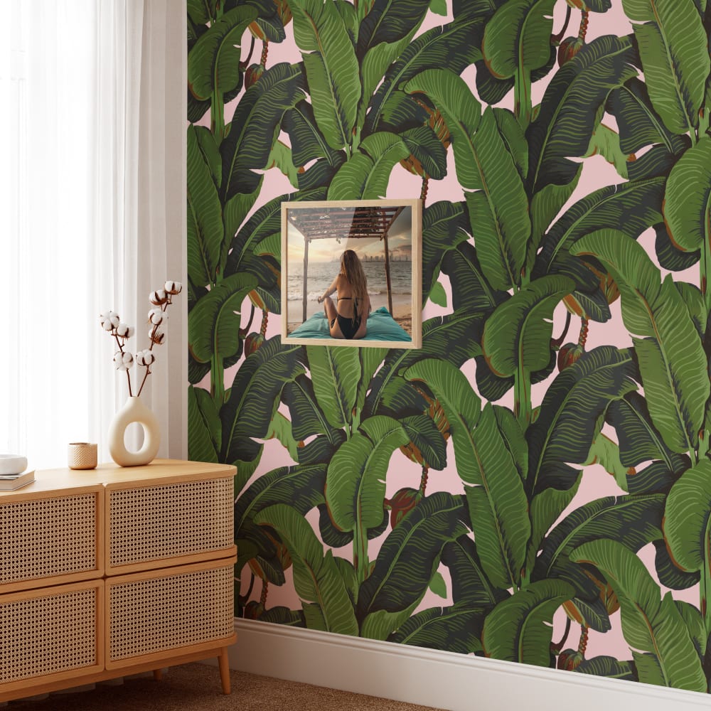 Carta da Parati Banano in vera carta, 200x280cm, 8 fogli -