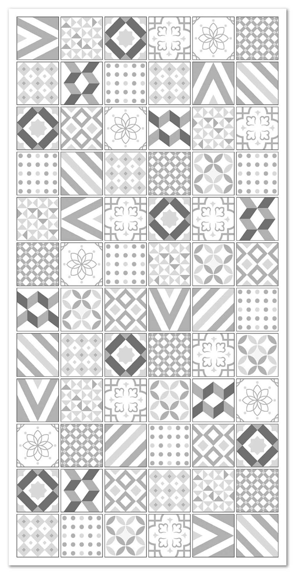 Tapis vinyle carreaux ciments love gris 60x110cm