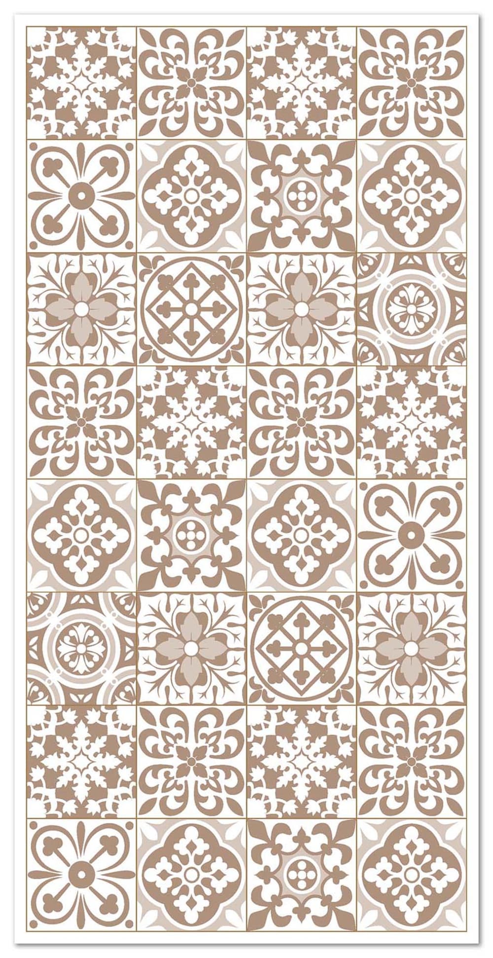 Tapis vinyle carreaux ciments triana brun 80x150cm