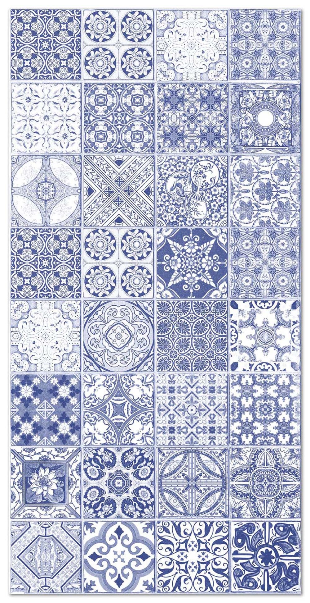 Tapis vinyle carreaux ciments jaen bleu 60x110cm