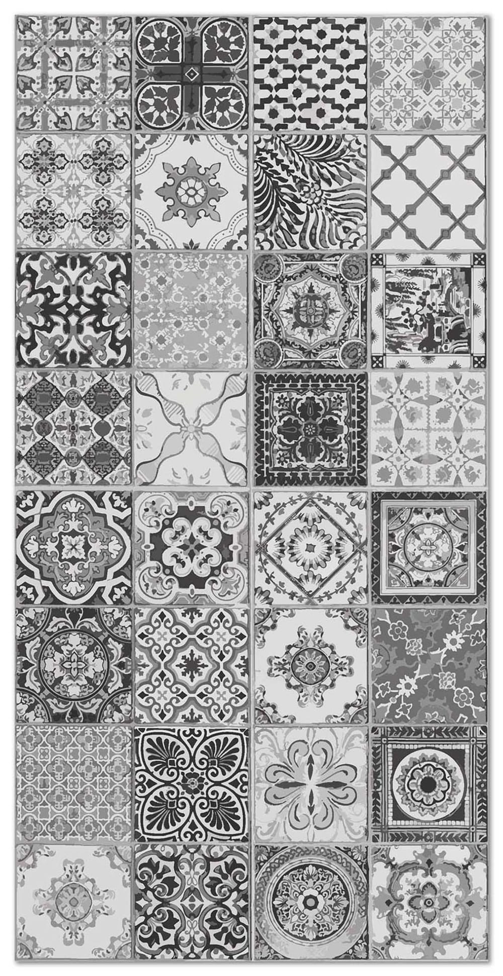 Tapis vinyle carreaux ciments nijar gris 100x140cm