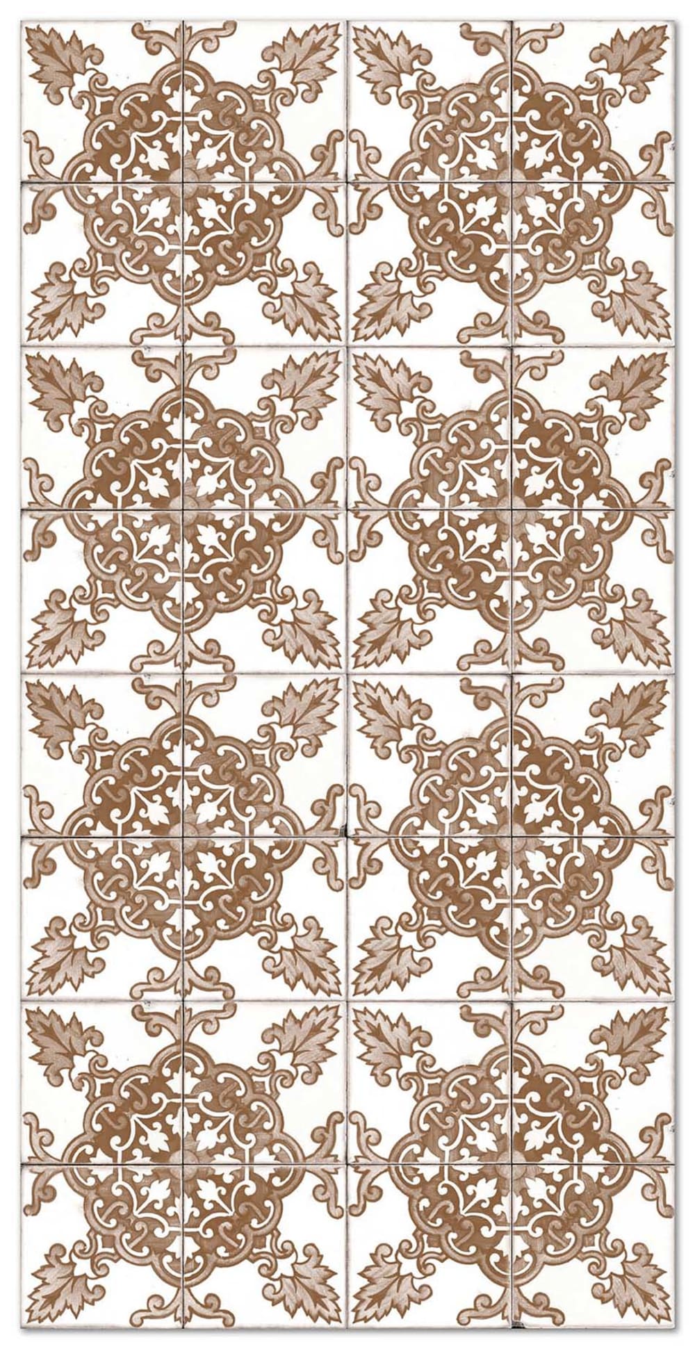 Tapis vinyle carreaux ciments cordoue brun 40x80cm