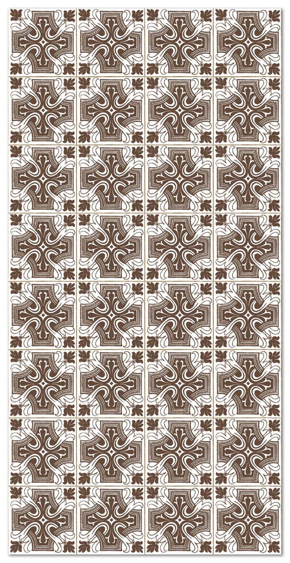 Tapis vinyle carreaux ciments salamanque brun 40x80cm
