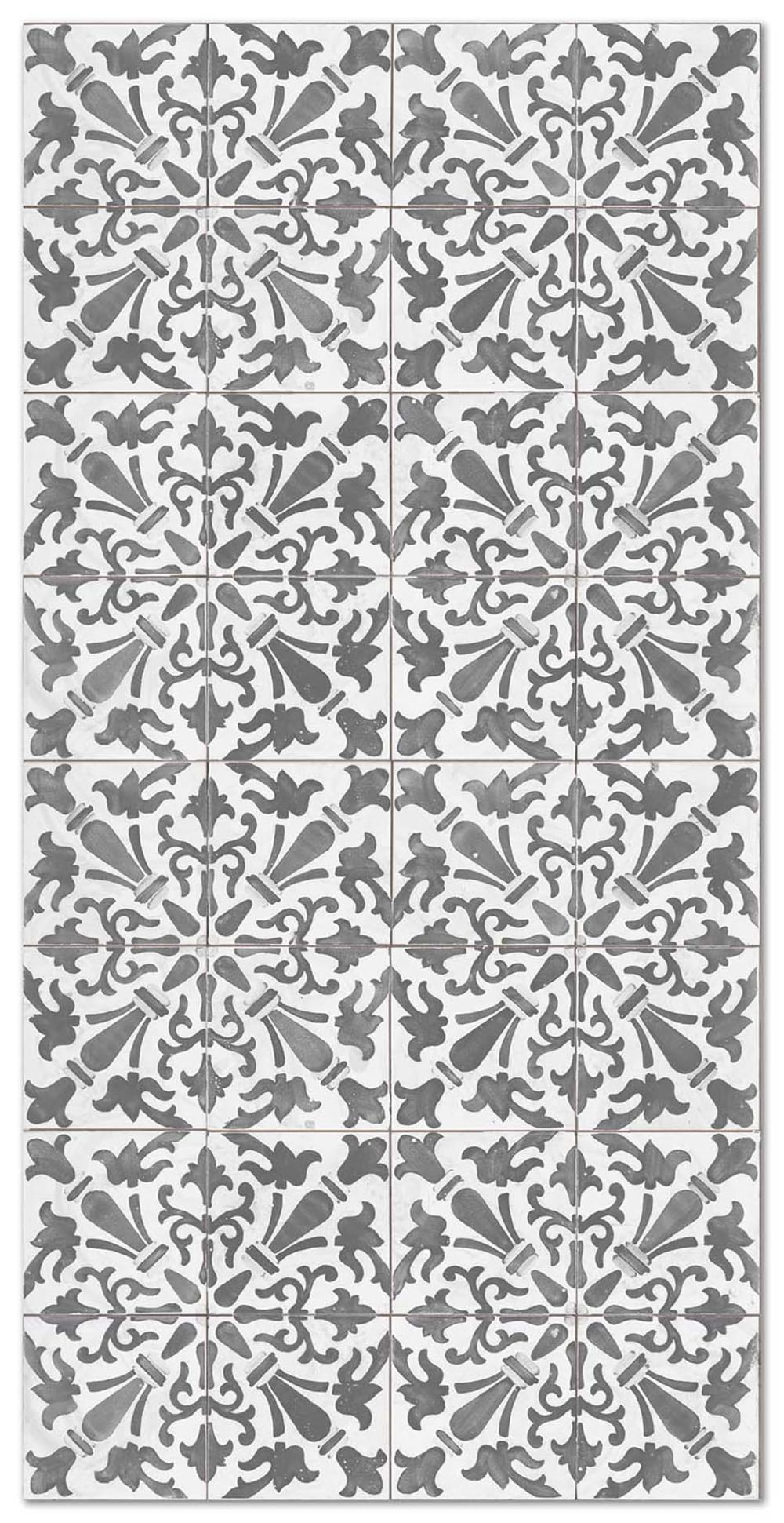 Tapis vinyle carreaux ciments géométrique gris 80x150cm