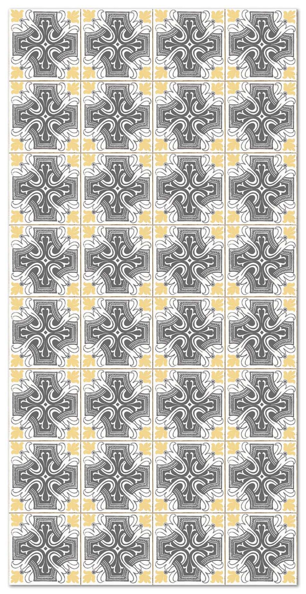 Tapis vinyle carreaux ciments salamanque jaune 60x110cm