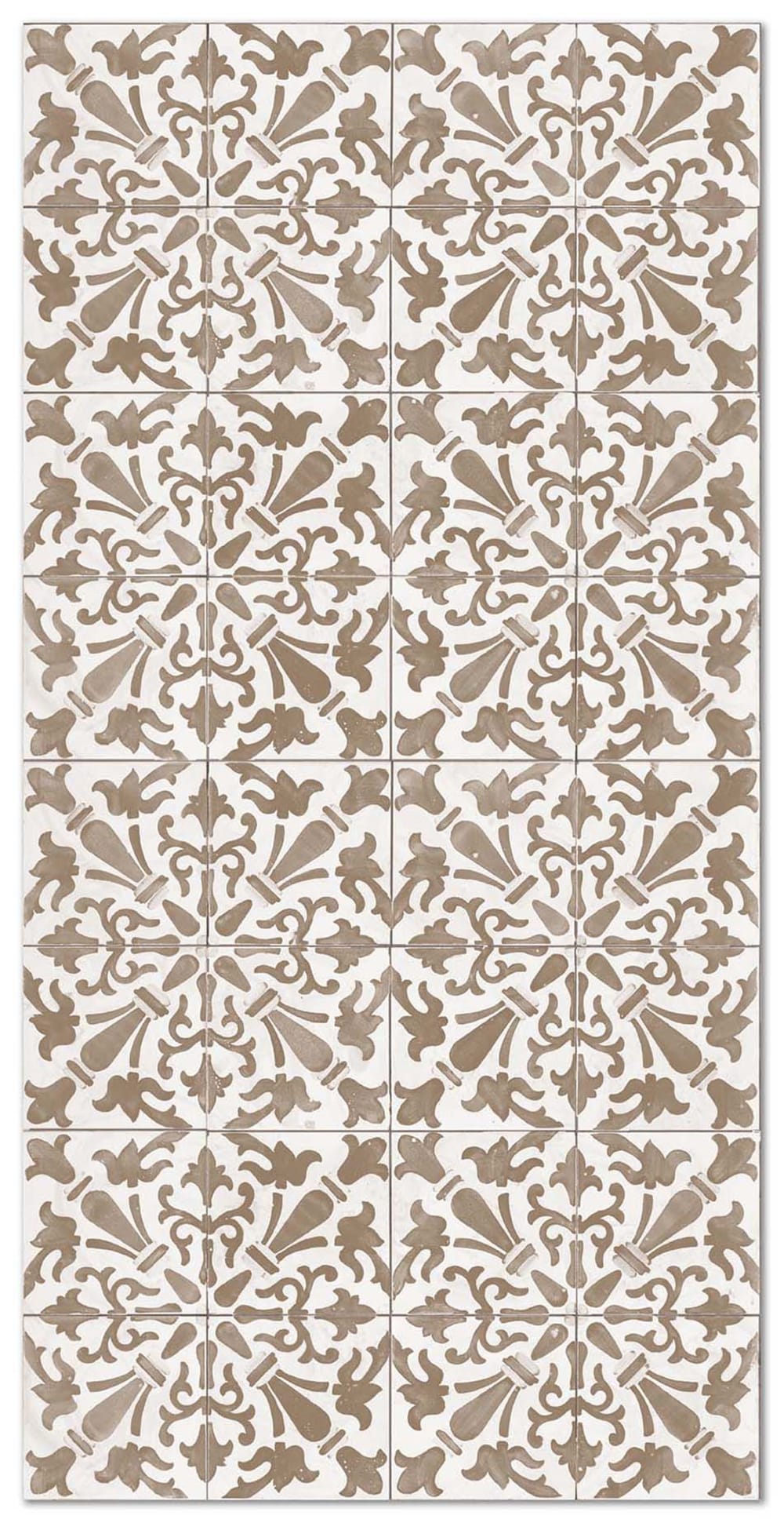 Tapis vinyle carreaux ciments géométrique brun 40x80cm