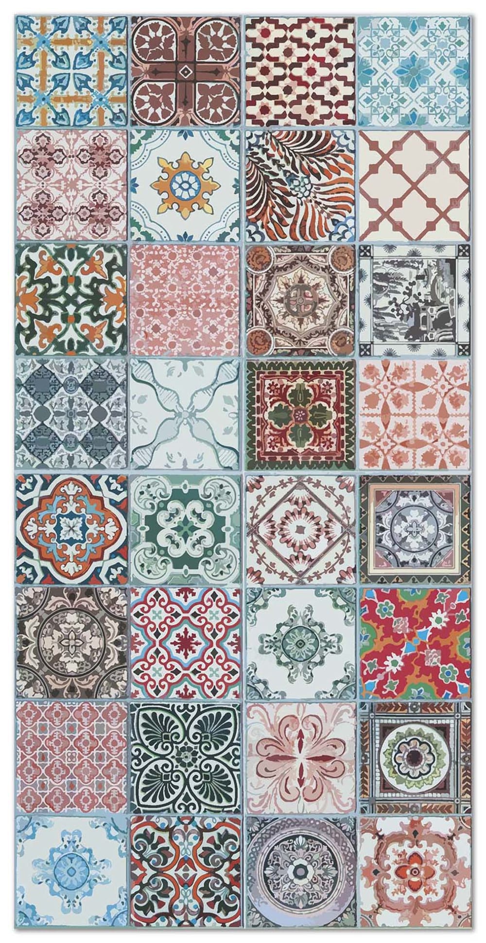 Tapis vinyle carreaux ciments nijar multicolore 60x110cm