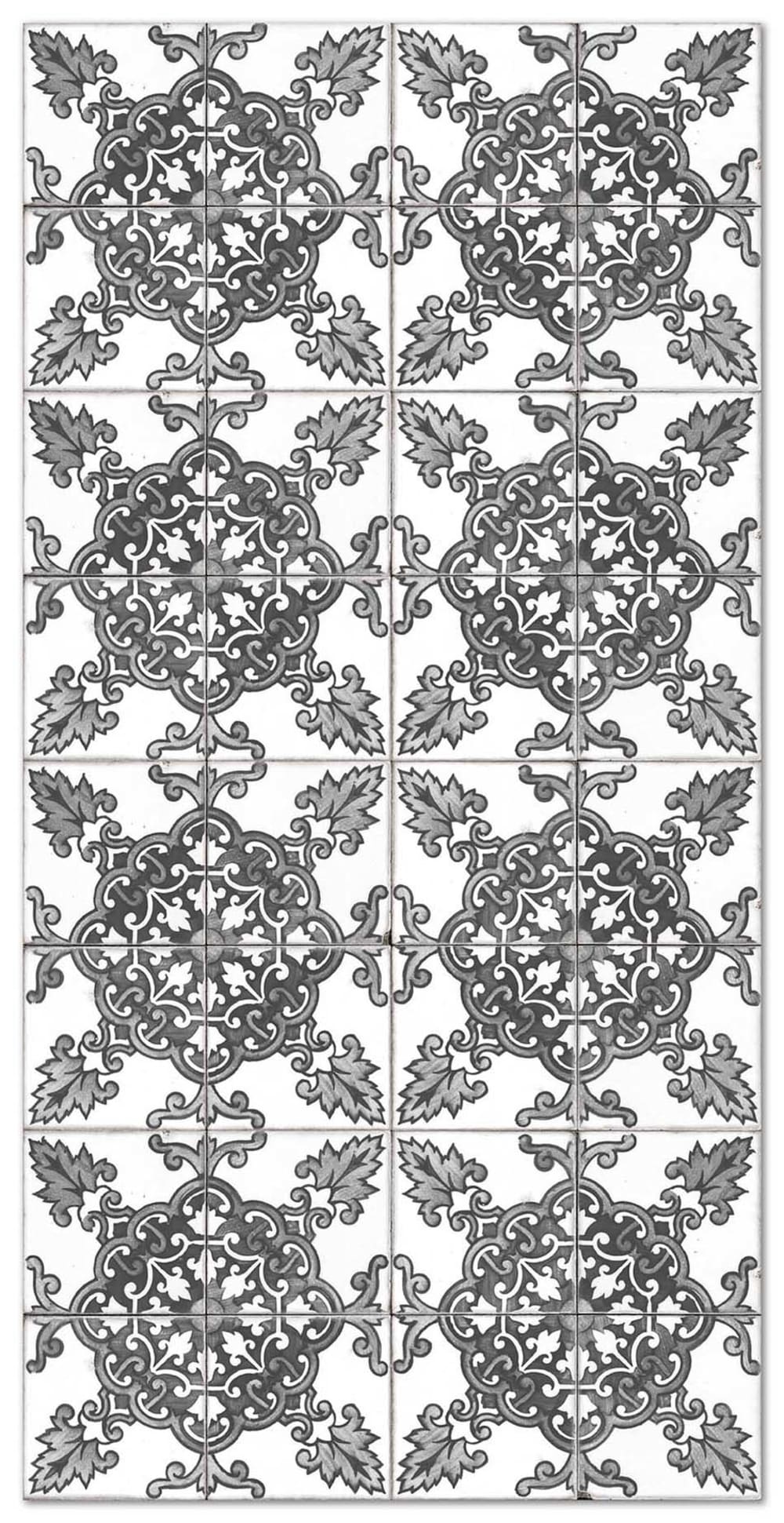 Tapis vinyle carreaux ciments cordoue gris 80x200cm