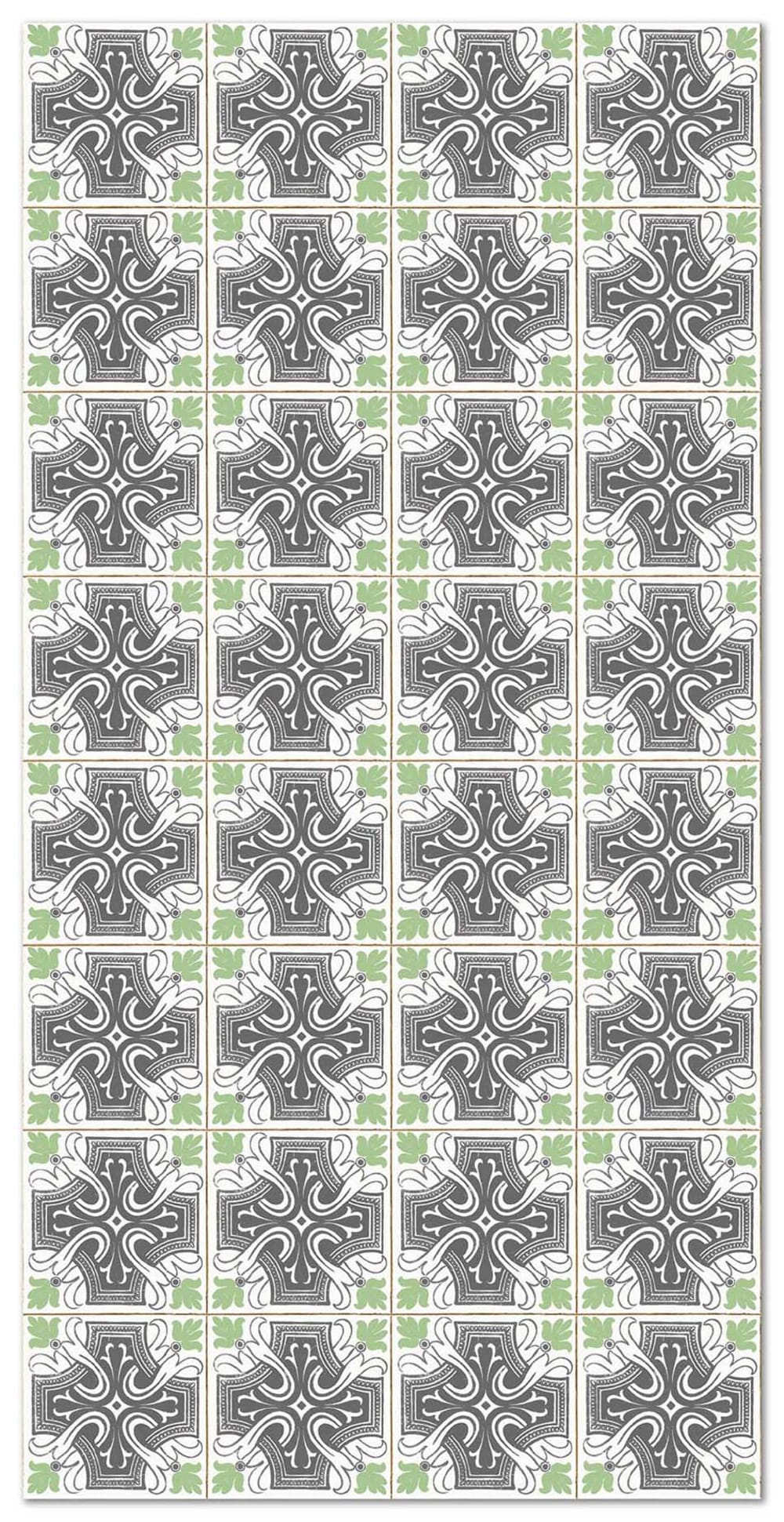 Tapis vinyle carreaux ciments salamanque vert 80x150cm