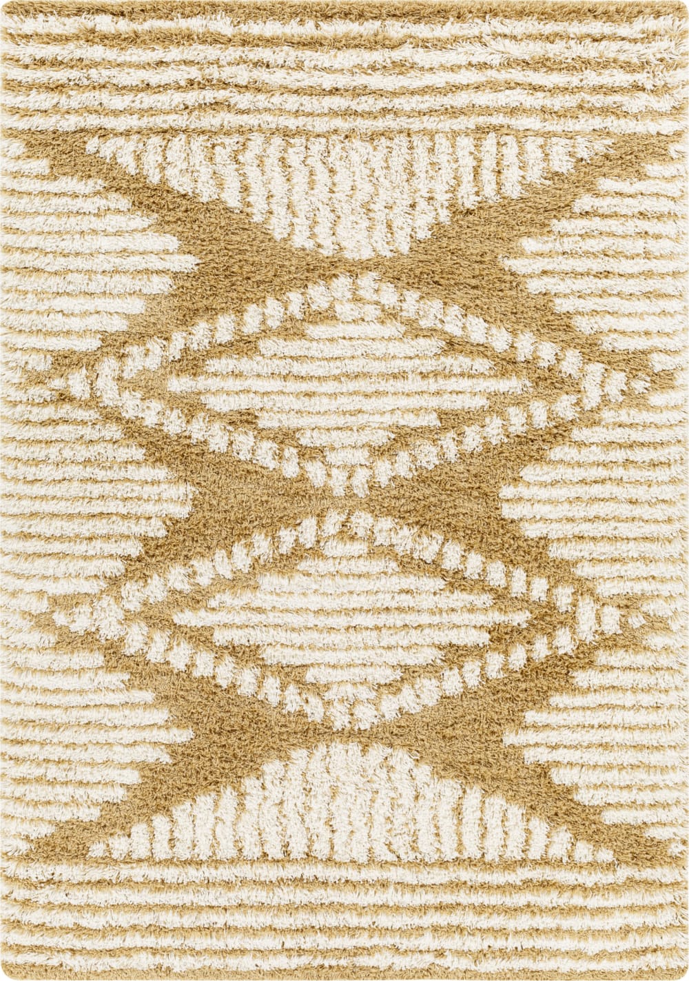 Alfombra shaggy bohemia camello/marfil 160x220 - Maisons du Monde