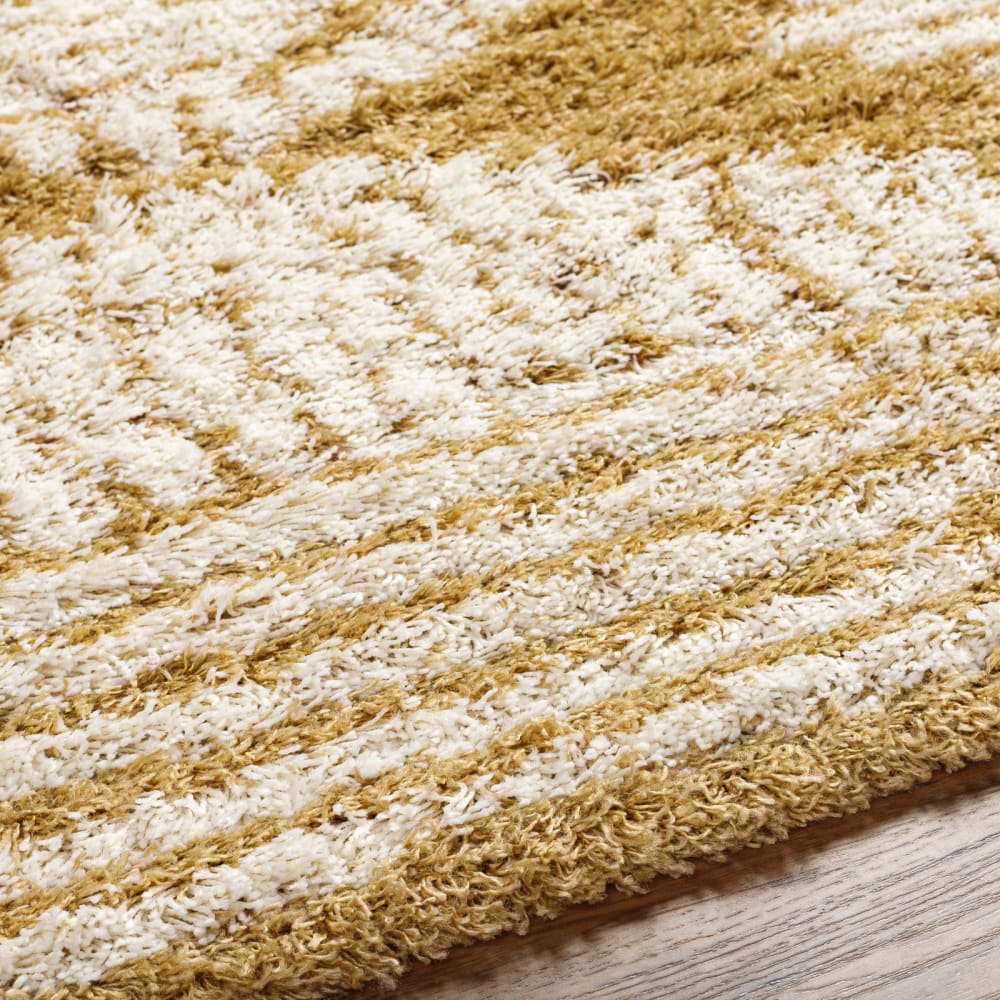 Tapis shaggy bohème camel/ivoire 160x220 — vue 4