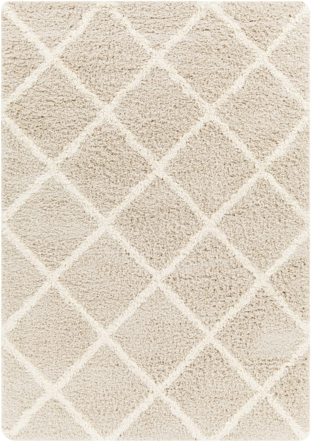 Alfombra shaggy escandinava blanco/beige 160x220 - Maisons du Monde