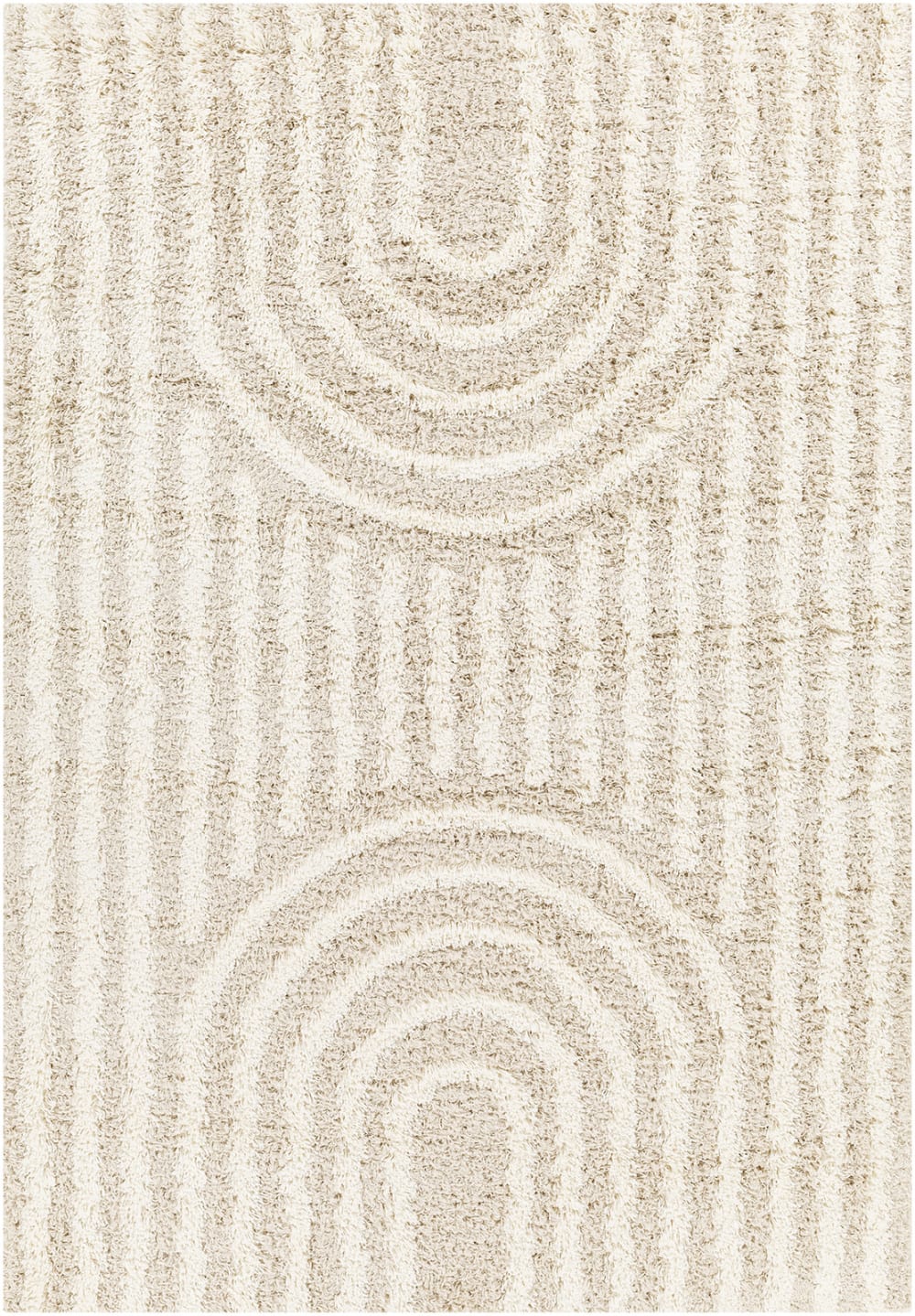 Alfombra shaggy escandinava blanco/beige 160x220 - Maisons du Monde