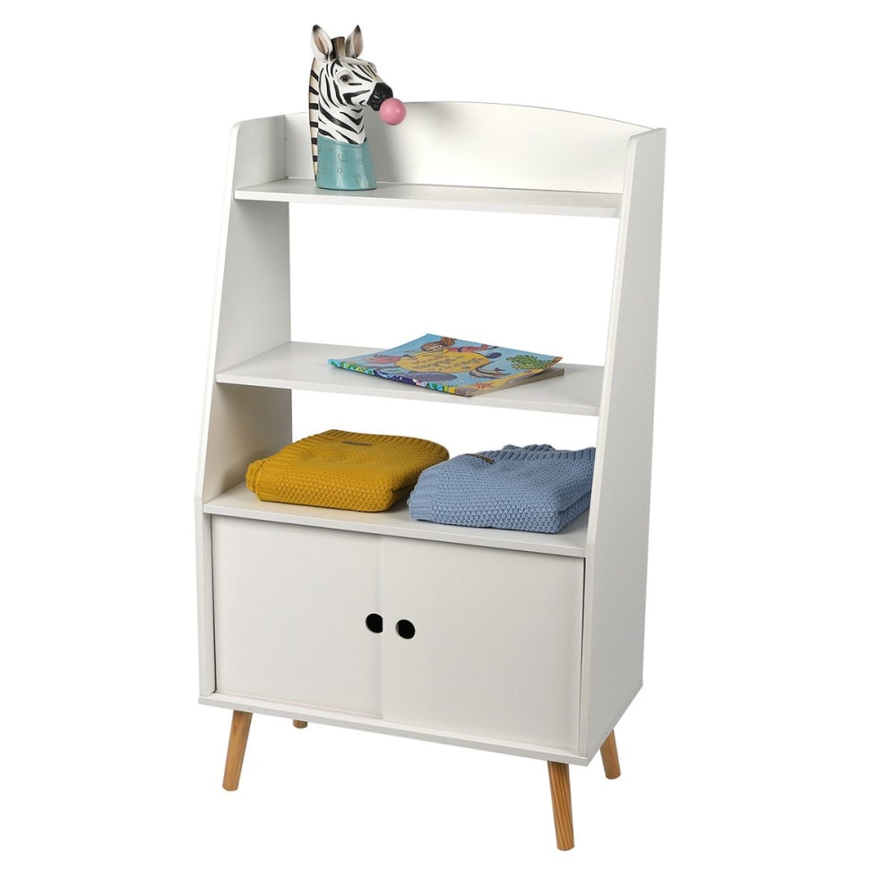 Bibliothèque enfant 3 étagères 2 portes - Maisons du Monde