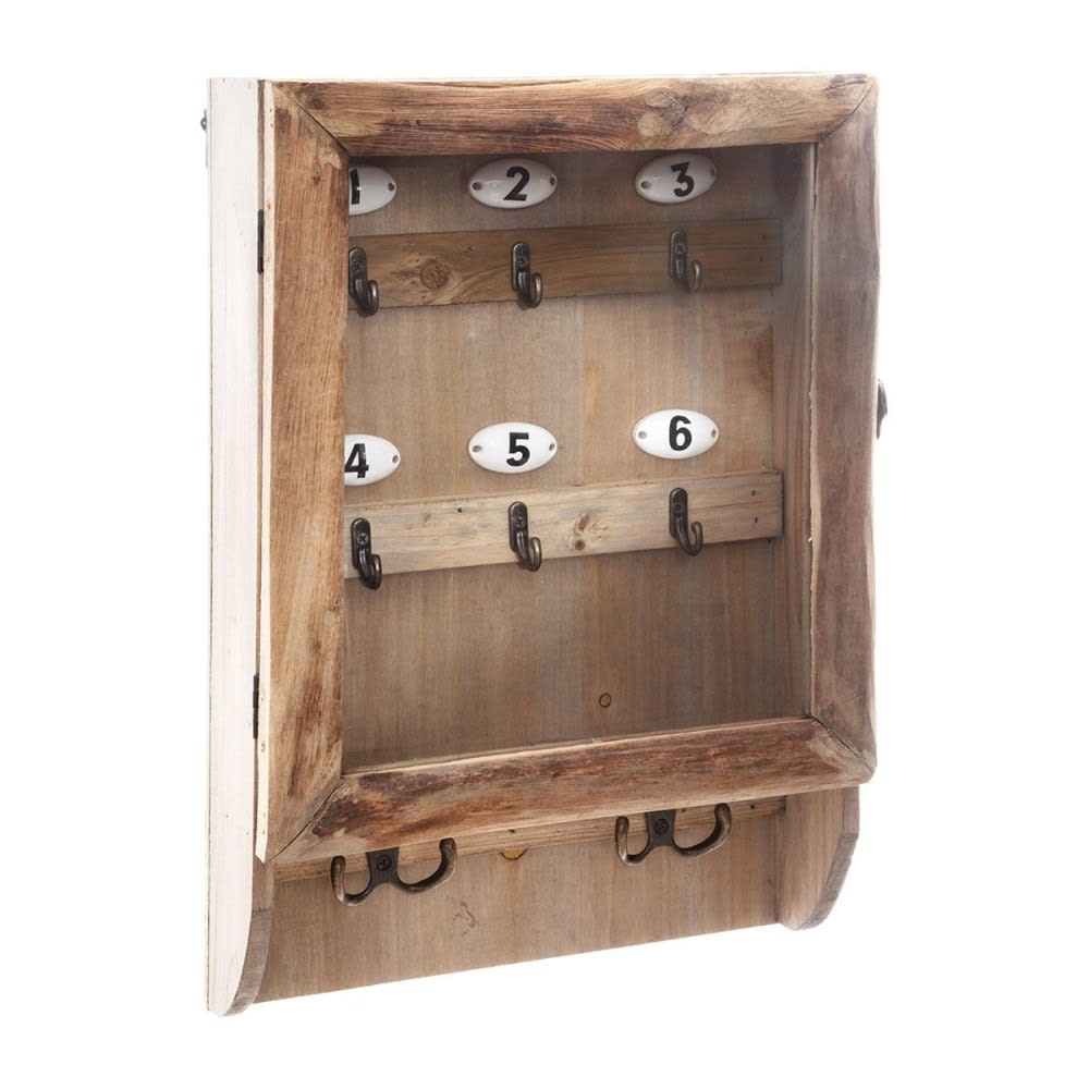 Decoratie Boîte à clés rétro en bois Marron