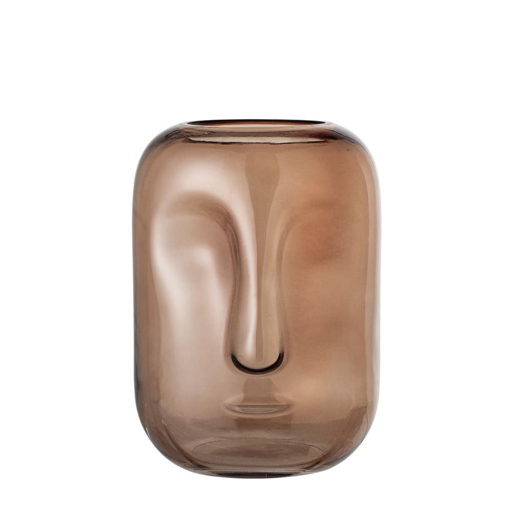 Jarrón de cristal marrón h25cm