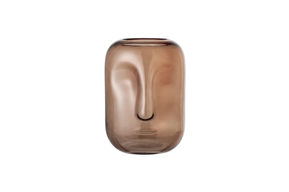 Vase en verre marron H25