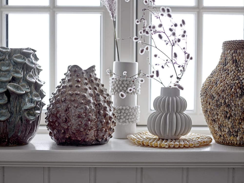 Vase en grès blanc h14 - Maisons du Monde