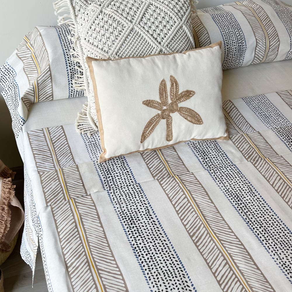 Juego de sábanas 100% algodón 3 piezas estampado rayas cama 135 cm - Maisons du Monde