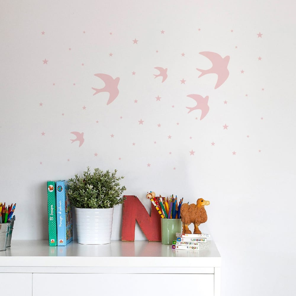 Rondini decorative da parete rosa - Nicolasito