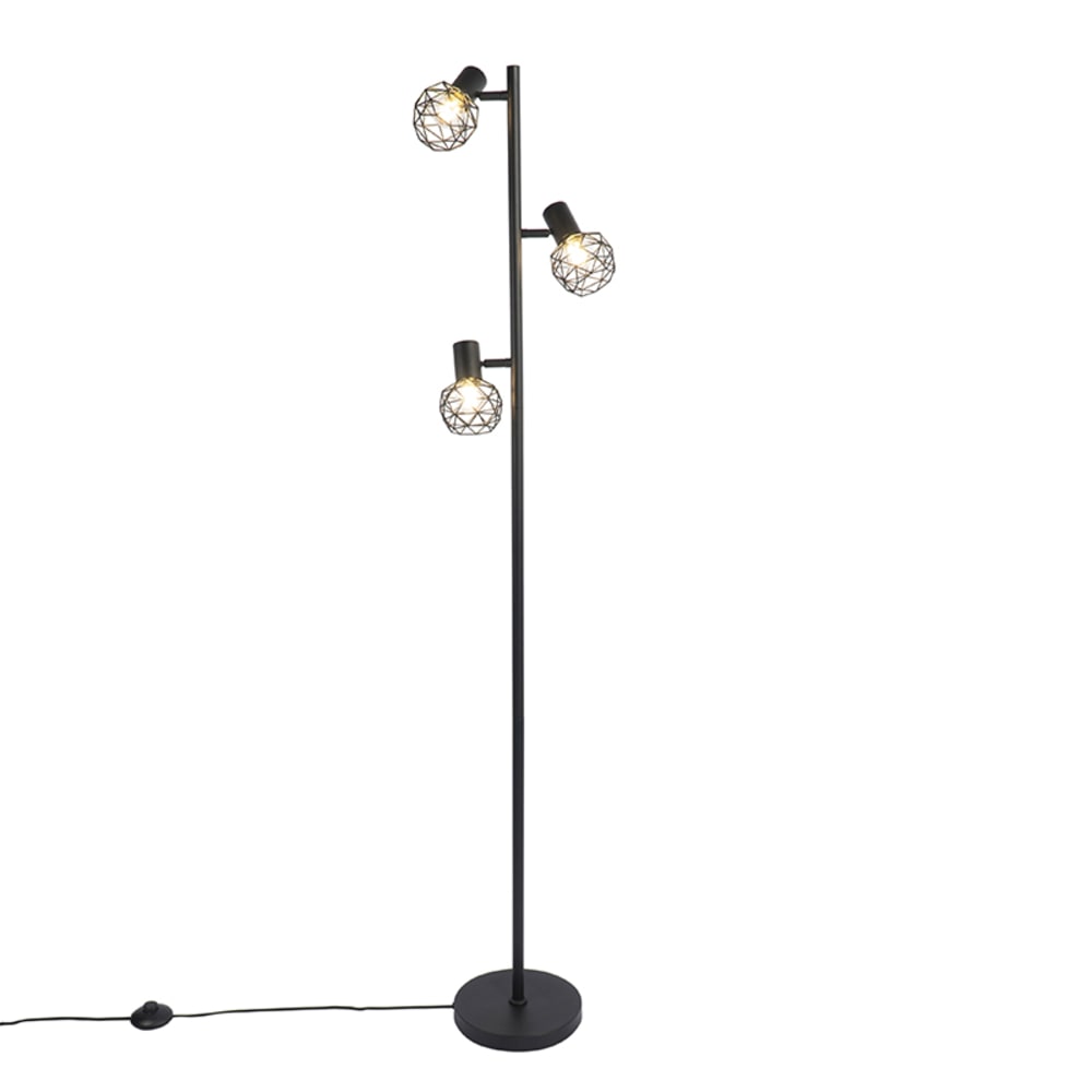QAZQA Stehleuchte aus Stahl, schwarz style modern - Metall