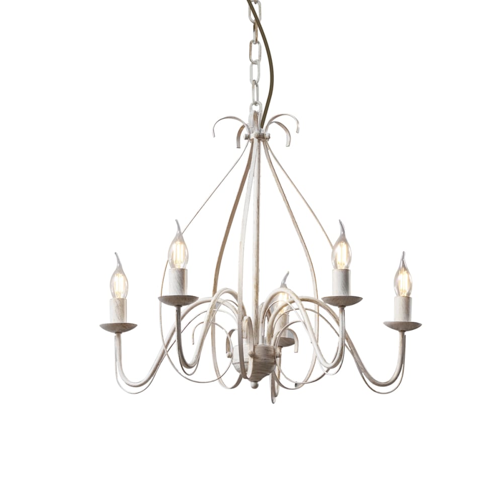 QAZQA Kronleuchter weiß style landhaus Beige Metall